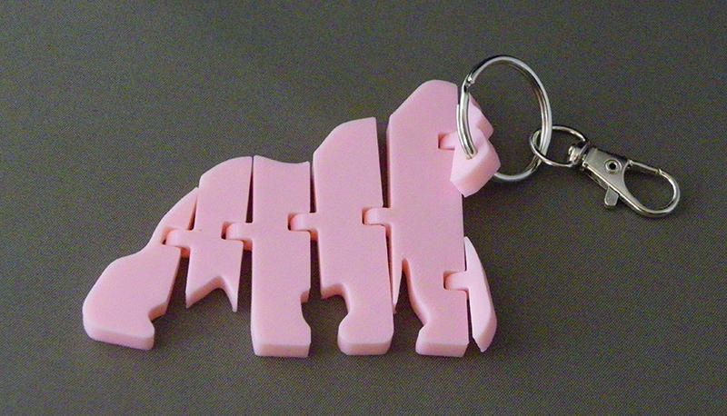 (image for) 3D Prints - Aap Sleutelhanger 5 - Kersenroze (Sakura Pink)