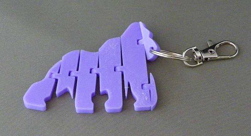 (image for) 3D Prints - Aap Sleutelhanger 5 - Paars (Purple)