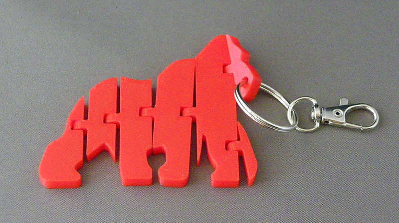 (image for) 3D Prints - Aap Sleutelhanger 5 - Rood (Red)