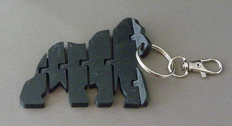 (image for) 3D Prints - Aap Sleutelhanger 5 - Zwart (Black)