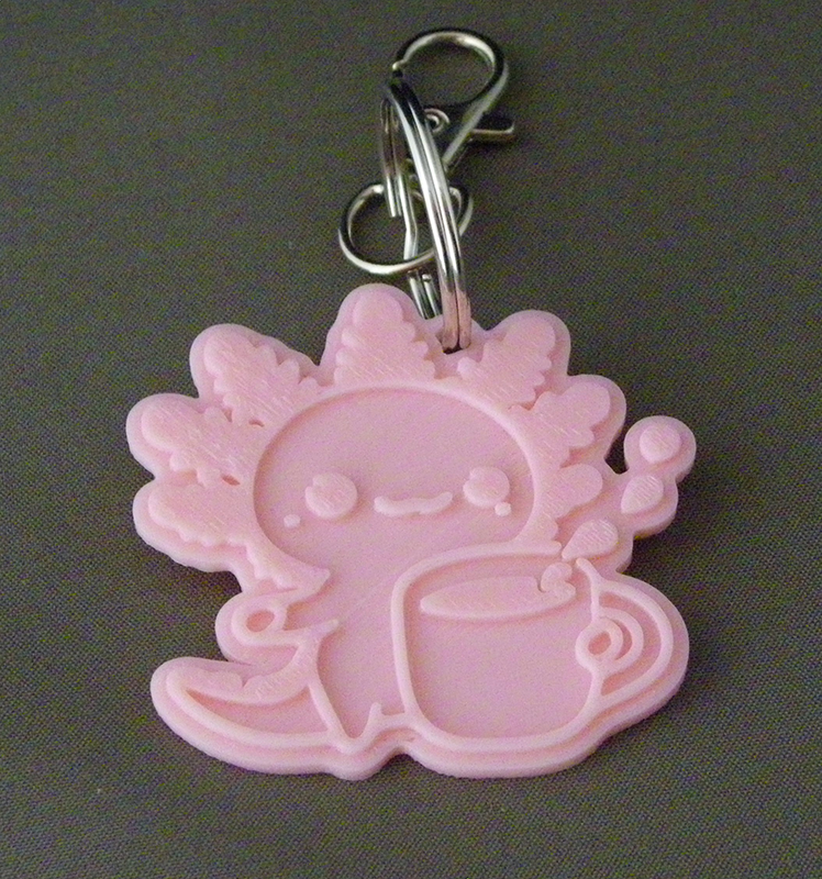 (image for) 3D Prints - Axolotl Sleutelhanger 1 - Kersenroze (Sakura Pink)