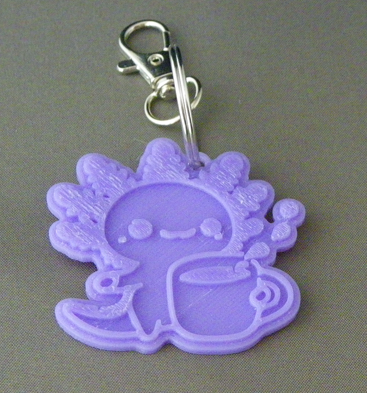 (image for) 3D Prints - Axolotl Sleutelhanger 1 - Paars (Purple)