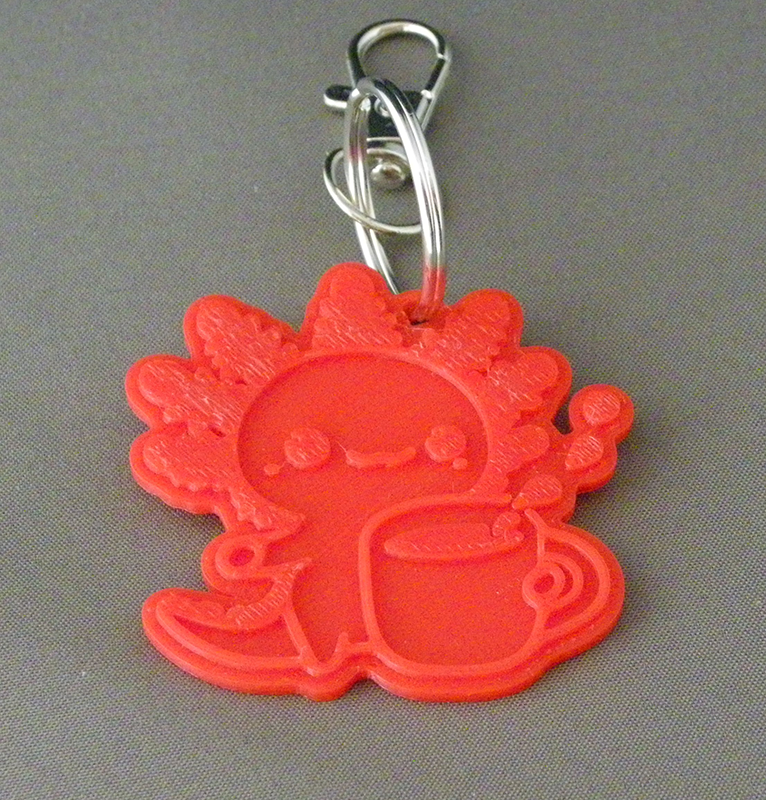 (image for) 3D Prints - Axolotl Sleutelhanger 1 - Rood (Red)