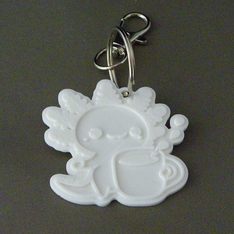 (image for) 3D Prints - Axolotl Sleutelhanger 1 - Wit (White)
