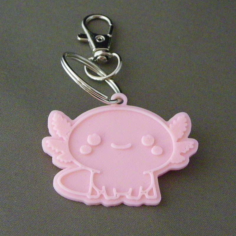(image for) 3D Prints - Axolotl Sleutelhanger 2 - Kersenroze (Sakura Pink)