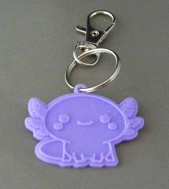 (image for) 3D Prints - Axolotl Sleutelhanger 2 - Paars (Purple)