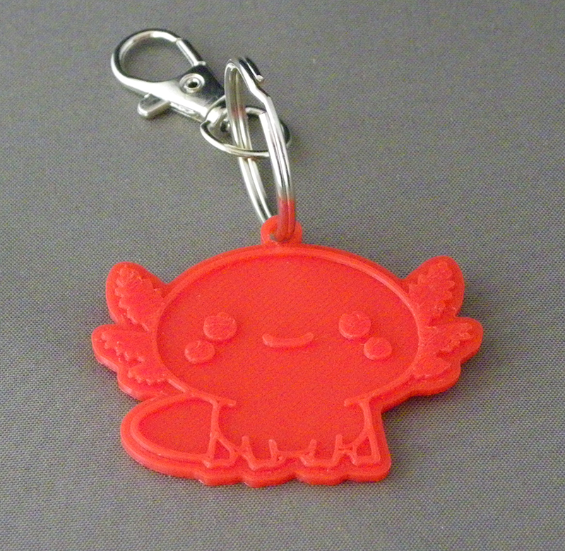 (image for) 3D Prints - Axolotl Sleutelhanger 2 - Rood (Red)