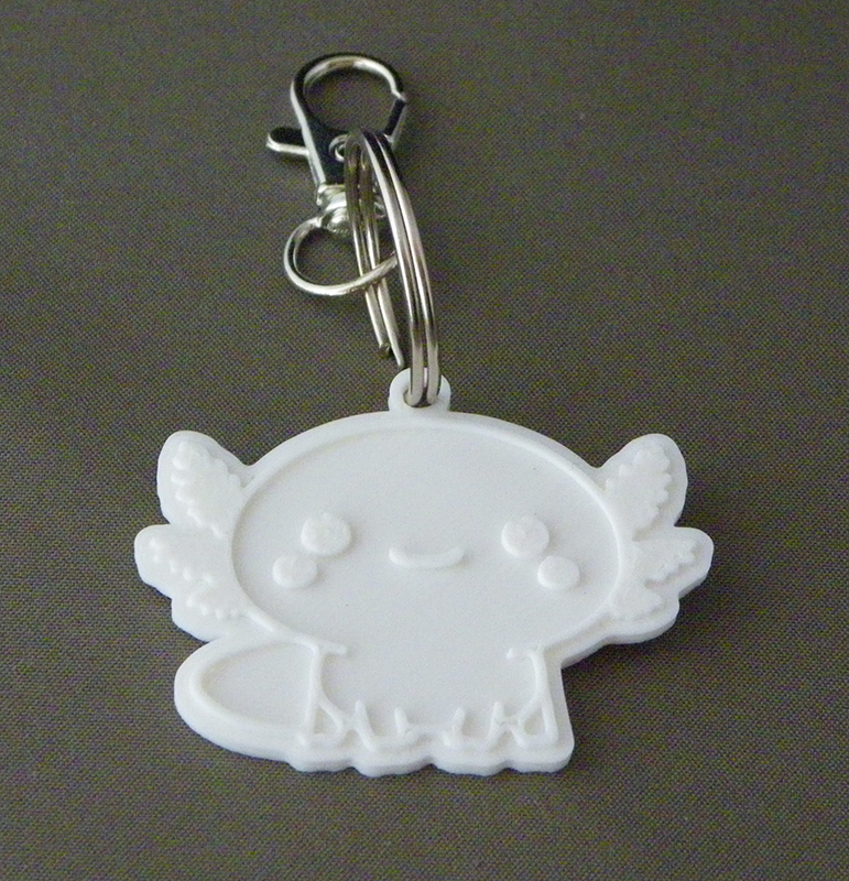(image for) 3D Prints - Axolotl Sleutelhanger 2 - Wit (White)