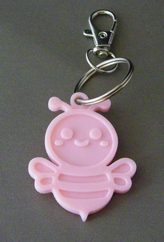 (image for) 3D Prints - Bij Sleutelhanger 3 - Kersenroze (Sakura Pink)