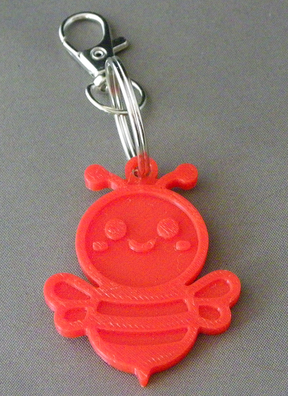(image for) 3D Prints - Bij Sleutelhanger 3 - Rood (Red)