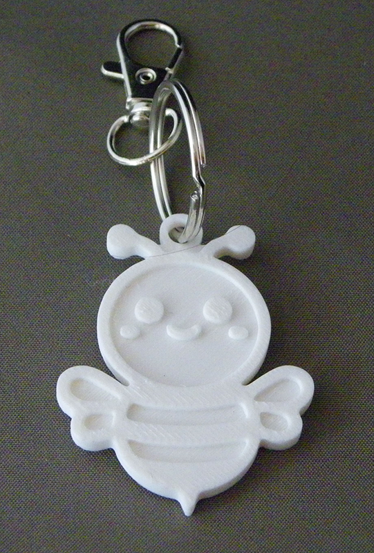 (image for) 3D Prints - Bij Sleutelhanger 3 - Wit (White)
