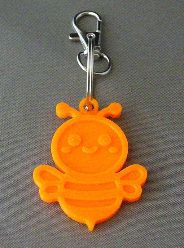(image for) 3D Prints - Bij Sleutelhanger 3 - Zonnig Oranje (Sunny Orange)