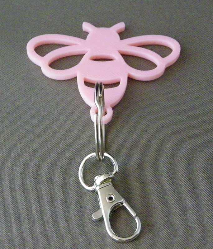 (image for) 3D Prints - Bij Sleutelhanger 4 - Kersenroze (Sakura Pink)