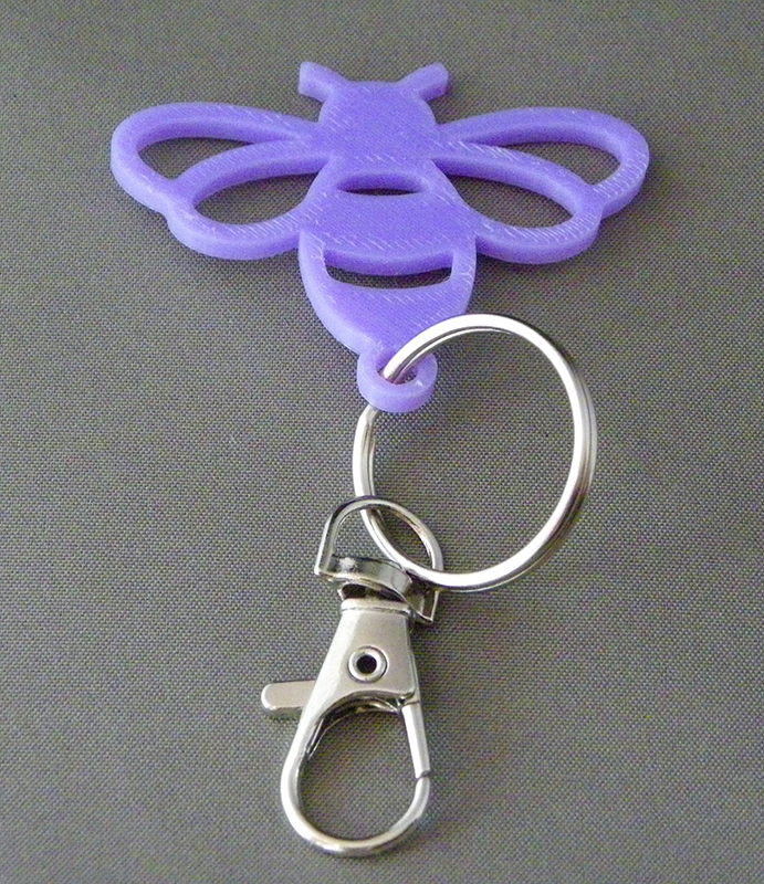 (image for) 3D Prints - Bij Sleutelhanger 4 - Paars (Purple)