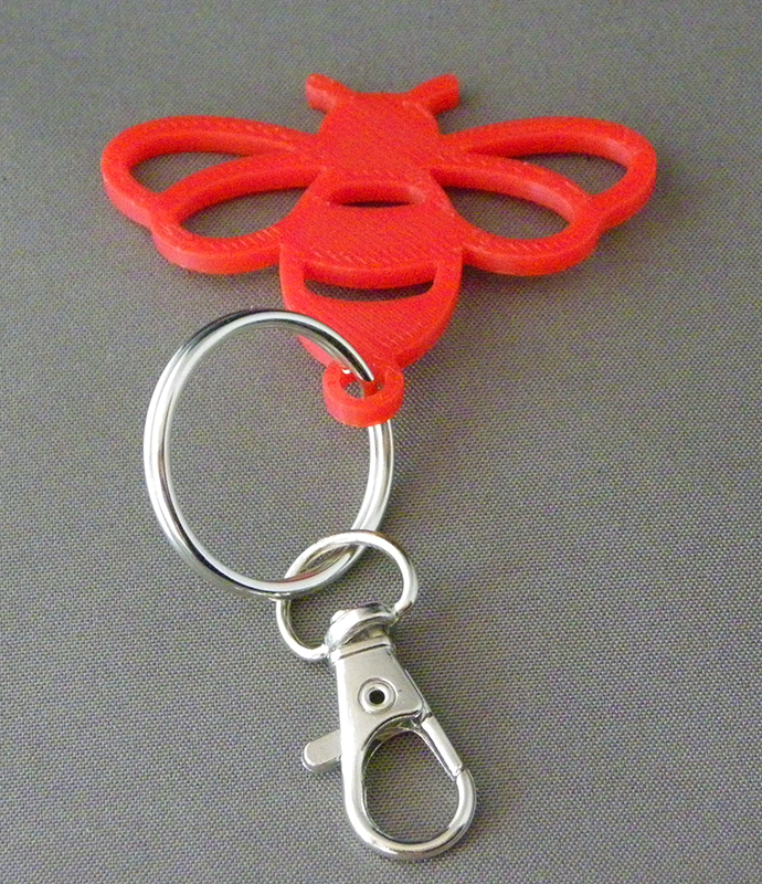 (image for) 3D Prints - Bij Sleutelhanger 4 - Rood (Red)