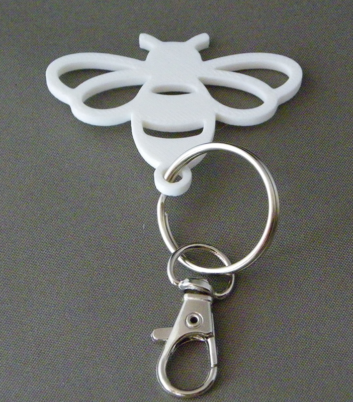 (image for) 3D Prints - Bij Sleutelhanger 4 - Wit (White)