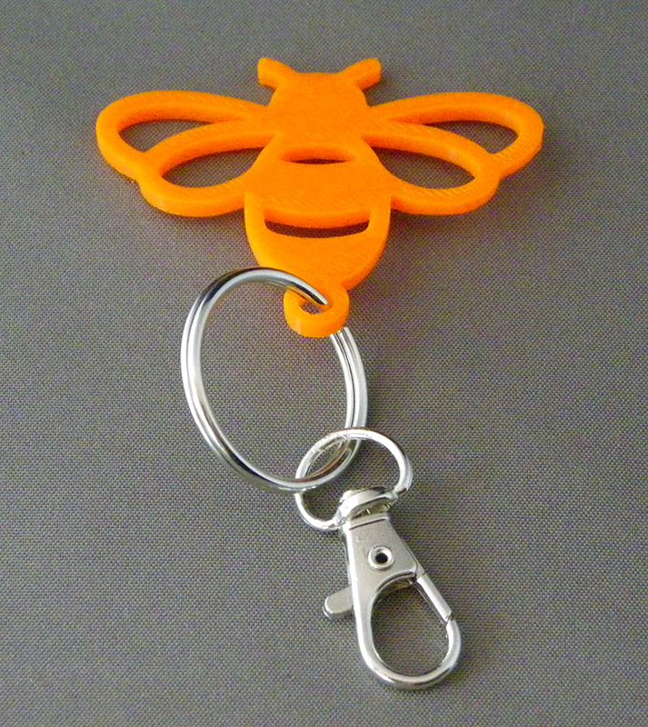 (image for) 3D Prints - Bij Sleutelhanger 4 - Zonnig Oranje (Sunny Orange)