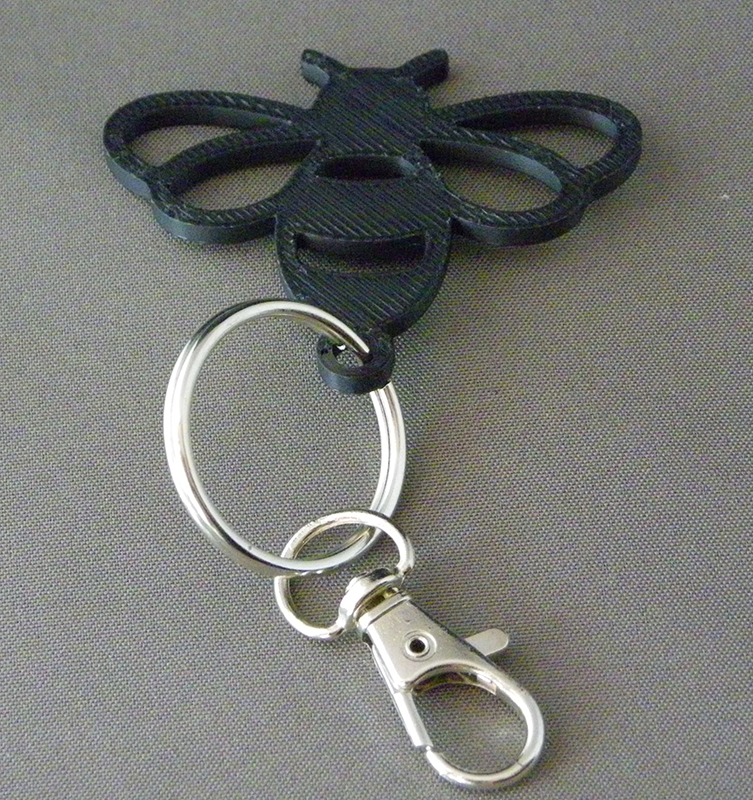 (image for) 3D Prints - Bij Sleutelhanger 4 - Zwart (Black)
