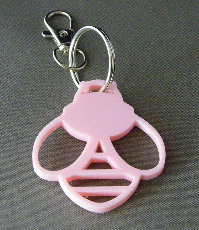 (image for) 3D Prints - Bij Sleutelhanger 5 - Kersenroze (Sakura Pink)