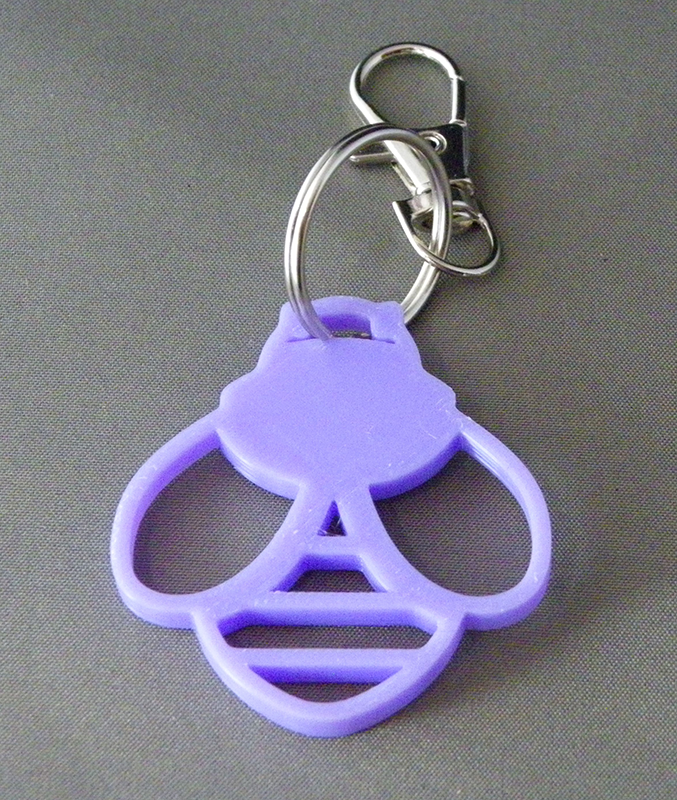 (image for) 3D Prints - Bij Sleutelhanger 5 - Paars (Purple)