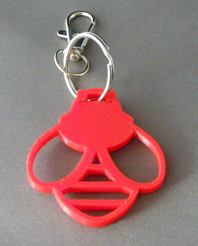 (image for) 3D Prints - Bij Sleutelhanger 5 - Rood (Red)