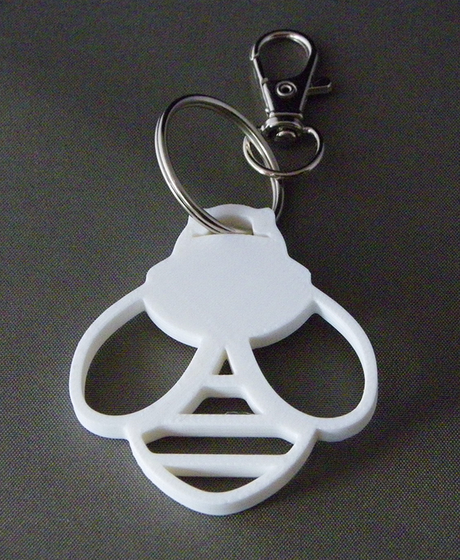 (image for) 3D Prints - Bij Sleutelhanger 5 - Wit (White)