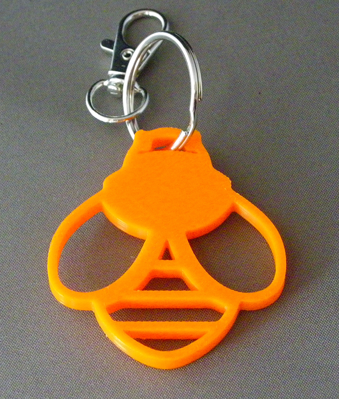 (image for) 3D Prints - Bij Sleutelhanger 5 - Zonnig Oranje (Sunny Orange)