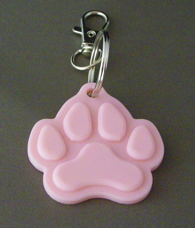 (image for) 3D Prints - Dierenpoot Sleutelhanger 3 - Kersenroze (Sakura Pink)