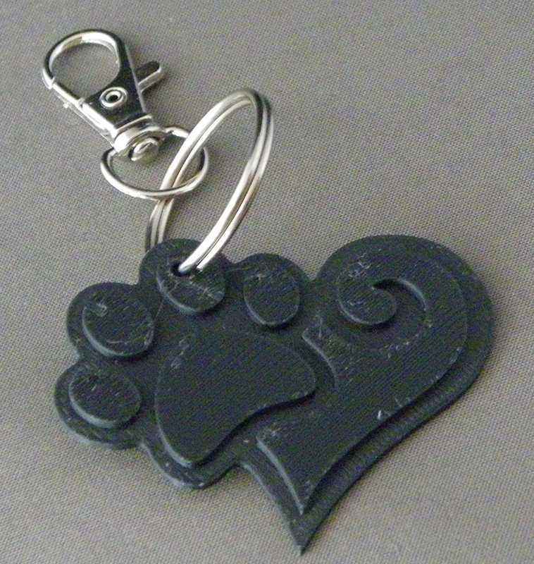 (image for) 3D Prints - Dierenpoot Sleutelhanger 4 - Zwart (Black)