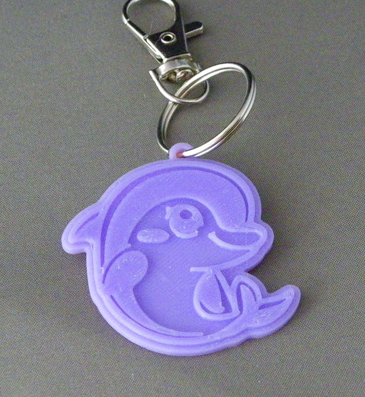 (image for) 3D Prints - Dolfijn Sleutelhanger 1 - Paars (Purple)