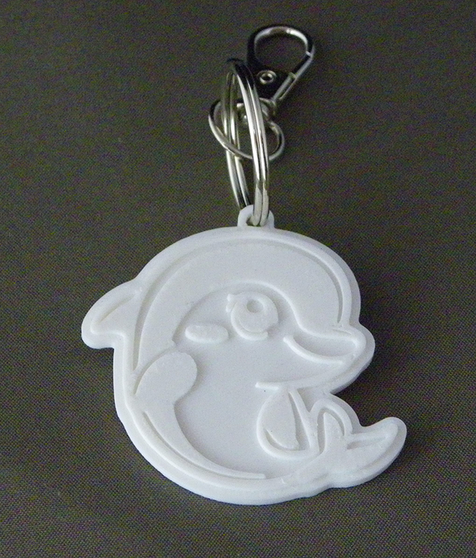 (image for) 3D Prints - Dolfijn Sleutelhanger 1 - Wit (White)