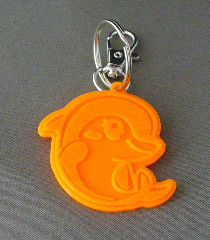 (image for) 3D Prints - Dolfijn Sleutelhanger 1 - Zonnig Oranje (Sunny Orange)