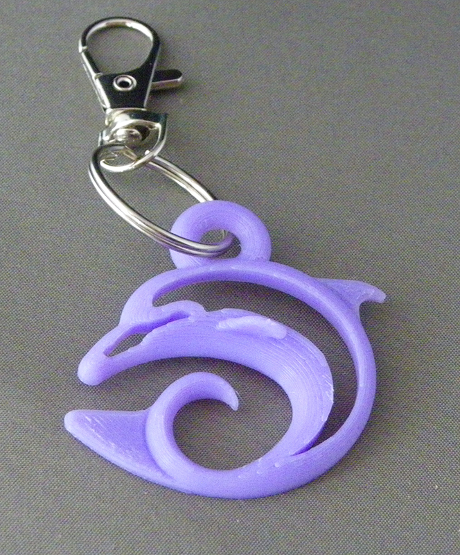 (image for) 3D Prints - Dolfijn Sleutelhanger 2 - Paars (Purple)