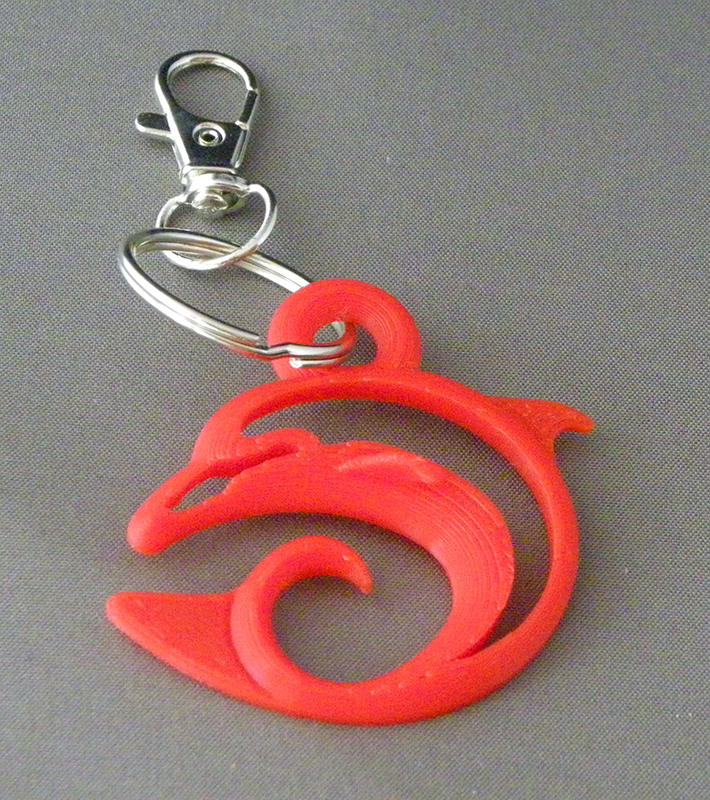(image for) 3D Prints - Dolfijn Sleutelhanger 2 - Rood (Red)