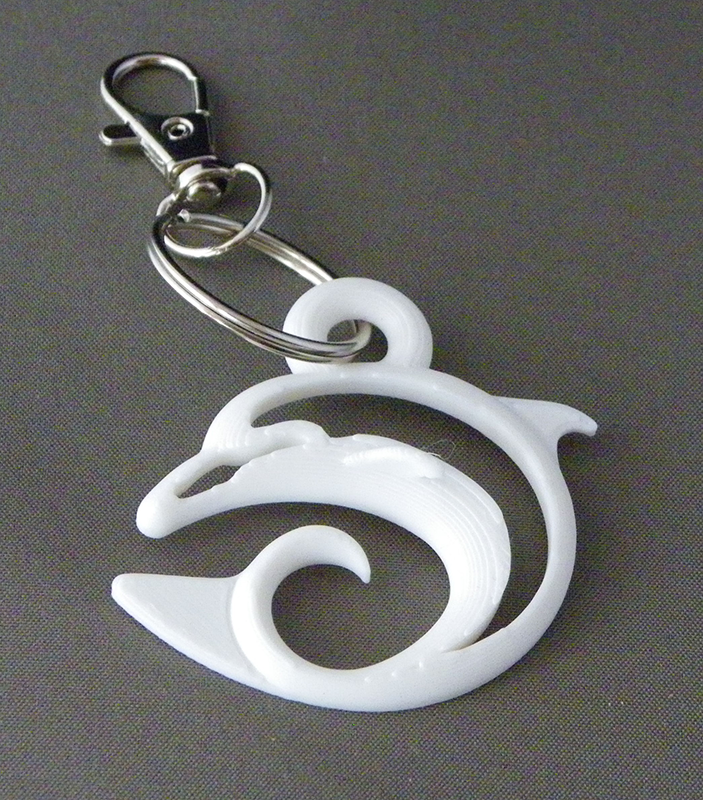 (image for) 3D Prints - Dolfijn Sleutelhanger 2 - Wit (White)
