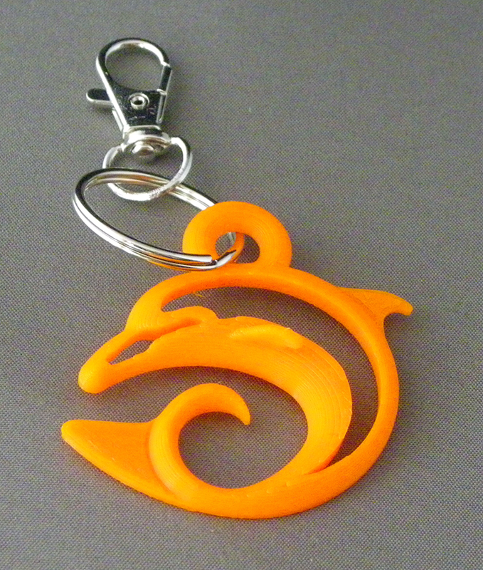(image for) 3D Prints - Dolfijn Sleutelhanger 2 - Zonnig Oranje (Sunny Orange)