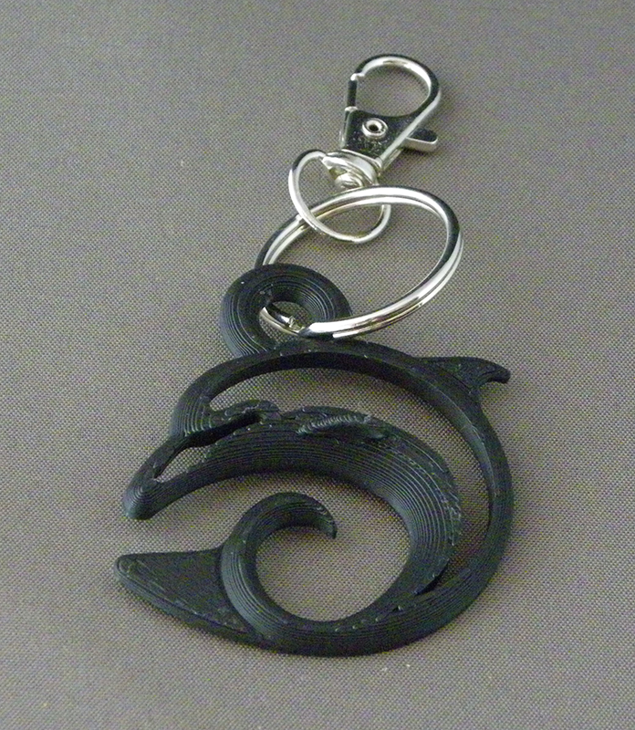 (image for) 3D Prints - Dolfijn Sleutelhanger 2 - Zwart (Black)