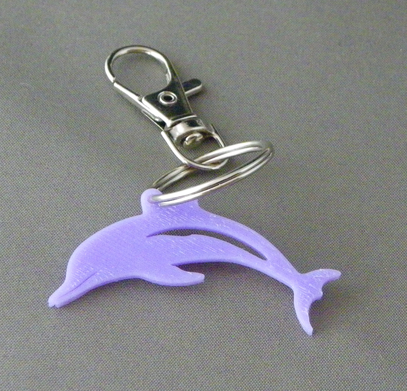 (image for) 3D Prints - Dolfijn Sleutelhanger 3 - Paars (Purple)