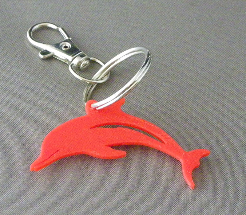 (image for) 3D Prints - Dolfijn Sleutelhanger 3 - Rood (Red)
