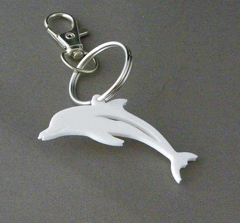 (image for) 3D Prints - Dolfijn Sleutelhanger 3 - Wit (White)