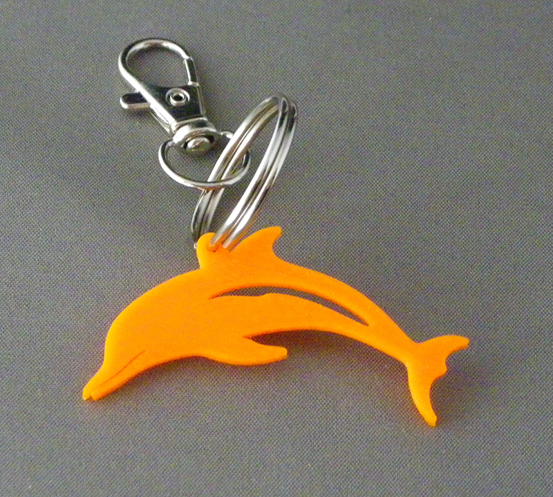 (image for) 3D Prints - Dolfijn Sleutelhanger 3 - Zonnig Oranje (Sunny Orange)