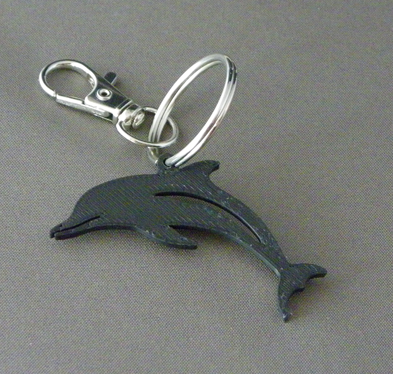 (image for) 3D Prints - Dolfijn Sleutelhanger 3 - Zwart (Black)