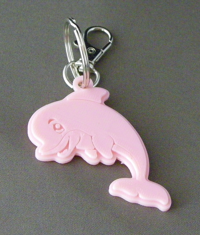 (image for) 3D Prints - Dolfijn Sleutelhanger 4 - Kersenroze (Sakura Pink)