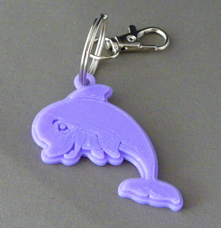 (image for) 3D Prints - Dolfijn Sleutelhanger 4 - Paars (Purple)