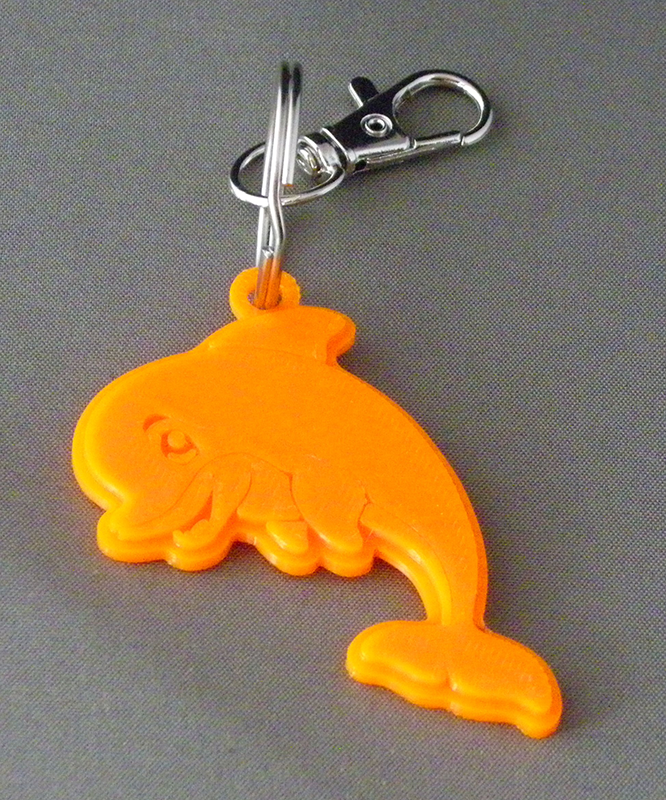 (image for) 3D Prints - Dolfijn Sleutelhanger 4 - Zonnig Oranje (Sunny Orange)