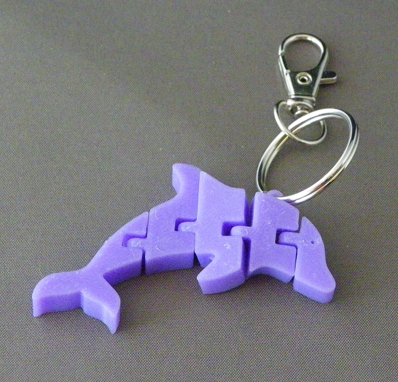 (image for) 3D Prints - Dolfijn Sleutelhanger 5 - Paars (Purple)