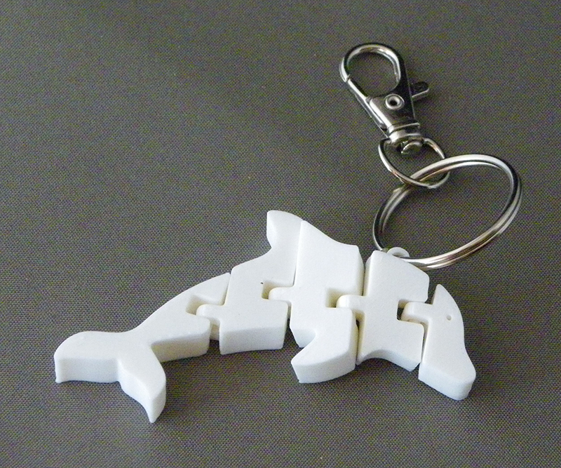(image for) 3D Prints - Dolfijn Sleutelhanger 5 - Wit (White)