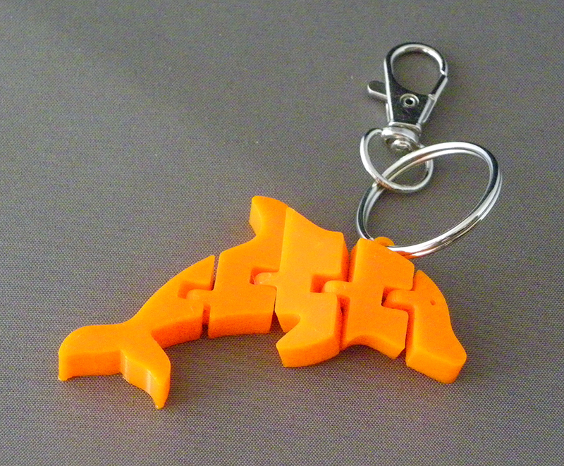 (image for) 3D Prints - Dolfijn Sleutelhanger 5 - Zonnig Oranje (Sunny Orange)