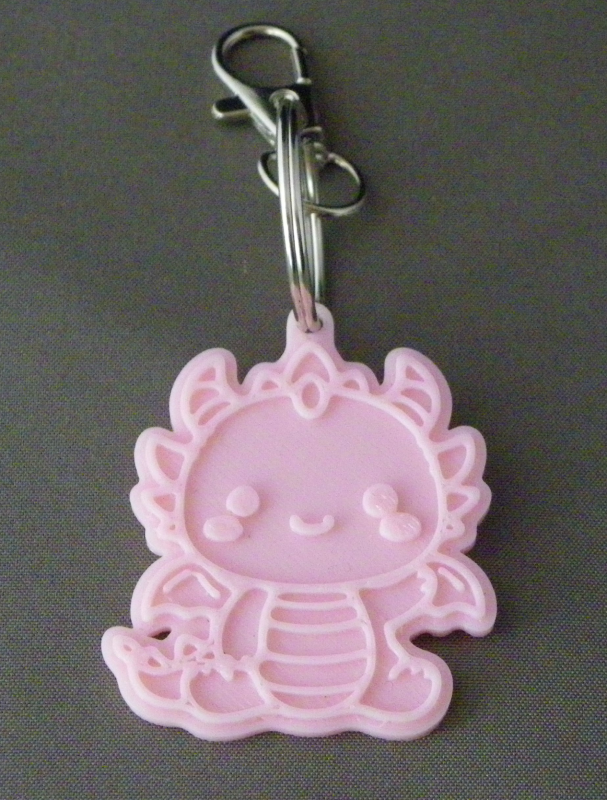 (image for) 3D Prints - Draak Sleutelhanger 1 - Kersenroze (Sakura Pink)