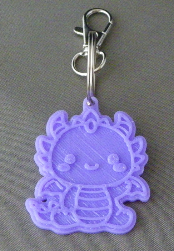 (image for) 3D Prints - Draak Sleutelhanger 1 - Paars (Purple)